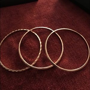 Silver tone bangle bracelets